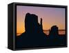 Silhouette of the Mittens at Sunrise, Monument Valley, Utah, USA-Jean Brooks-Framed Stretched Canvas