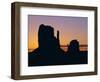 Silhouette of the Mittens at Sunrise, Monument Valley, Utah, USA-Jean Brooks-Framed Photographic Print