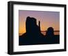 Silhouette of the Mittens at Sunrise, Monument Valley, Utah, USA-Jean Brooks-Framed Photographic Print