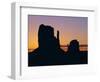 Silhouette of the Mittens at Sunrise, Monument Valley, Utah, USA-Jean Brooks-Framed Photographic Print