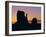 Silhouette of the Mittens at Sunrise, Monument Valley, Utah, USA-Jean Brooks-Framed Photographic Print