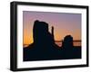 Silhouette of the Mittens at Sunrise, Monument Valley, Utah, USA-Jean Brooks-Framed Photographic Print