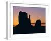 Silhouette of the Mittens at Sunrise, Monument Valley, Utah, USA-Jean Brooks-Framed Photographic Print