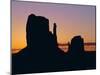 Silhouette of the Mittens at Sunrise, Monument Valley, Utah, USA-Jean Brooks-Mounted Photographic Print