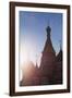 Silhouette of the Onion Domes of St. Basil's Cathedral in Red Square, Moscow, Russia, Europe-Martin Child-Framed Photographic Print