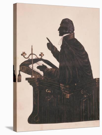 Silhouette of the Rev. L. Littleton Powys (1791-1872), by an Unknown Artist, circa 1850-null-Stretched Canvas