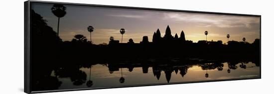 Silhouette of the Temple of Angkor Wat Reflected in the Lake, Cambodia, Indochina-Bruno Morandi-Framed Photographic Print