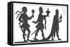 Silhouette of the Three Kings-English-Framed Stretched Canvas