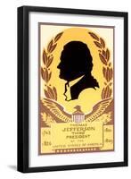 Silhouette of Thomas Jefferson-null-Framed Art Print