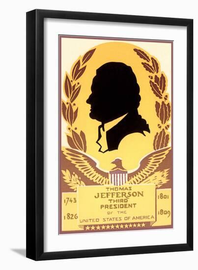 Silhouette of Thomas Jefferson-null-Framed Art Print