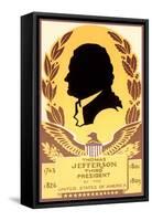 Silhouette of Thomas Jefferson-null-Framed Stretched Canvas