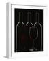 Silhouette of Three Red Wine Bottles and One Red Wine Glass-Walter Cimbal-Framed Photographic Print