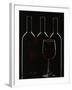 Silhouette of Three Red Wine Bottles and One Red Wine Glass-Walter Cimbal-Framed Photographic Print