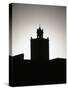 Silhouette of Tower, Morocco-Michael Brown-Stretched Canvas