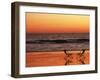 Silhouette of Two Chairs on the Beach-Mitch Diamond-Framed Photographic Print