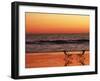 Silhouette of Two Chairs on the Beach-Mitch Diamond-Framed Photographic Print