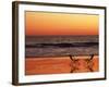 Silhouette of Two Chairs on the Beach-Mitch Diamond-Framed Photographic Print