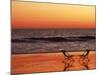 Silhouette of Two Chairs on the Beach-Mitch Diamond-Mounted Photographic Print