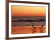 Silhouette of Two Chairs on the Beach-Mitch Diamond-Framed Photographic Print