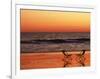 Silhouette of Two Chairs on the Beach-Mitch Diamond-Framed Photographic Print