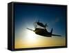 Silhouette of Two Grumman F8F Bearcats in Flight-Stocktrek Images-Framed Stretched Canvas