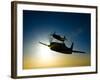 Silhouette of Two Grumman F8F Bearcats in Flight-Stocktrek Images-Framed Photographic Print