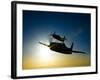 Silhouette of Two Grumman F8F Bearcats in Flight-Stocktrek Images-Framed Photographic Print