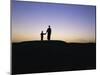 Silhouette of Two People at the Archaeological Area, Kish, Iraq, Middle East-Nico Tondini-Mounted Photographic Print