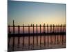 Silhouette of U Bien's Bridge on Lake Taungthaman, Burma-Brian McGilloway-Mounted Photographic Print