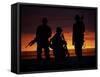 Silhouette of U.S Marines On a Bunker at Sunset in Afghanistan-Stocktrek Images-Framed Stretched Canvas