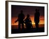 Silhouette of U.S Marines On a Bunker at Sunset in Afghanistan-Stocktrek Images-Framed Photographic Print