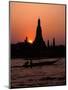 Silhouette of Wat Arun (Temple of the Dawn), at Sunset, on Banks of Chao Phraya River, Thailand-Richard Nebesky-Mounted Photographic Print