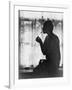 Silhouette of Woman Lighting Cigarette Photograph - New York, NY-Lantern Press-Framed Art Print