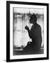 Silhouette of Woman Lighting Cigarette Photograph - New York, NY-Lantern Press-Framed Art Print