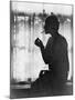 Silhouette of Woman Lighting Cigarette Photograph - New York, NY-Lantern Press-Mounted Art Print