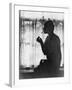 Silhouette of Woman Lighting Cigarette Photograph - New York, NY-Lantern Press-Framed Art Print