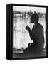 Silhouette of Woman Lighting Cigarette Photograph - New York, NY-Lantern Press-Framed Stretched Canvas