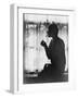 Silhouette of Woman Lighting Cigarette Photograph - New York, NY-Lantern Press-Framed Art Print