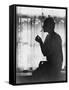 Silhouette of Woman Lighting Cigarette Photograph - New York, NY-Lantern Press-Framed Stretched Canvas