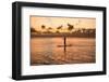 Silhouette of Woman Paddleboarding in the Pacific Ocean, Bora Bora, French Polynesia-null-Framed Photographic Print