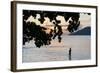 Silhouette of Woman Wading at Sea at Sunset, Anse L' Islette, Seychelles, Indian Ocean Islands-Guido Cozzi-Framed Photographic Print