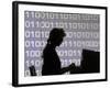 Silhouette of Woman Working on Computer-Bill Bachmann-Framed Photographic Print