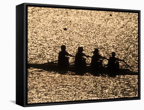 Silhouette of Women's Fours Rowing Team, Atlanta, Georgia, USA-null-Framed Stretched Canvas