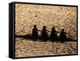 Silhouette of Women's Fours Rowing Team, Atlanta, Georgia, USA-null-Framed Stretched Canvas