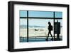 Silhouette of Young Woman Walking at Airport-Nomad Soul-Framed Photographic Print