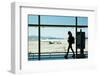 Silhouette of Young Woman Walking at Airport-Nomad Soul-Framed Photographic Print