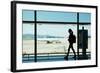 Silhouette of Young Woman Walking at Airport-Nomad Soul-Framed Photographic Print