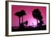 Silhouette Palm Trees at Sunset-Philippe Hugonnard-Framed Photographic Print