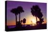 Silhouette Palm Trees at Sunset-Philippe Hugonnard-Stretched Canvas