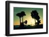 Silhouette Palm Trees at Sunset-Philippe Hugonnard-Framed Photographic Print